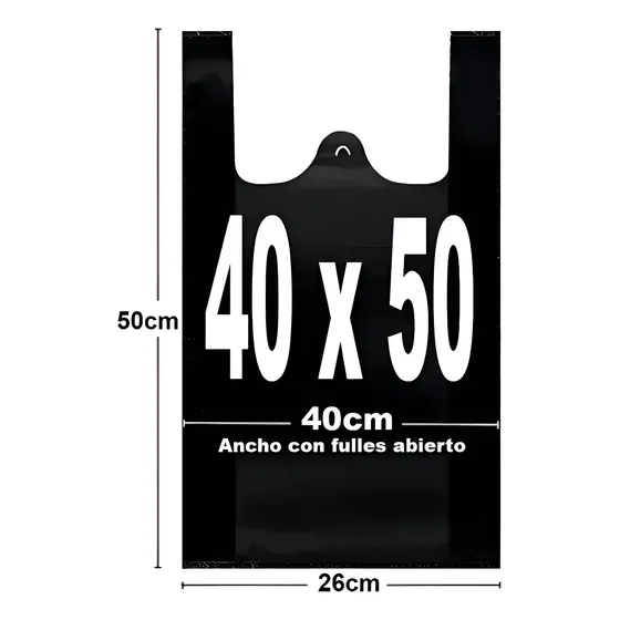 Bolsas Plásticas Tipo Camisetas 40x50 100 Unidades | Cuotas sin interés