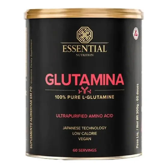 Glutamina Lata 300g sem sabor - Essential Nutrition