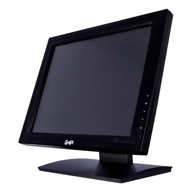Monitor 15 pulgadas GHIA GMPOS115B Punto De Venta 8ms HD LCD VGA Uso Rudo Touchscreen Negro