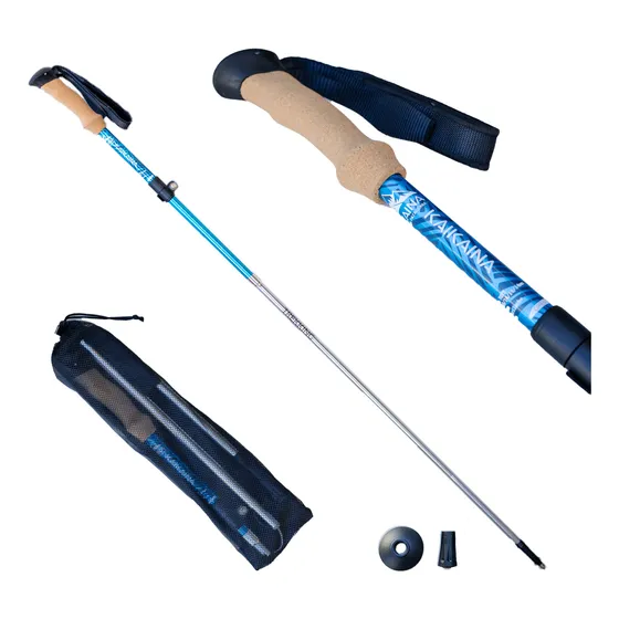 Bastón De Trekking Trail Plegables Kaikaina 135 Cm Celeste