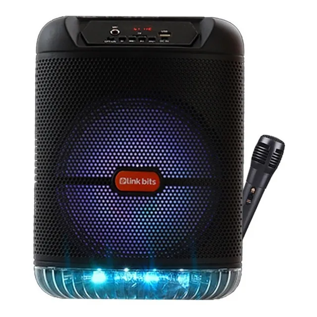 Bocina Recargable Bluetooth Micrófono Luz Tws Control 8 PuLG