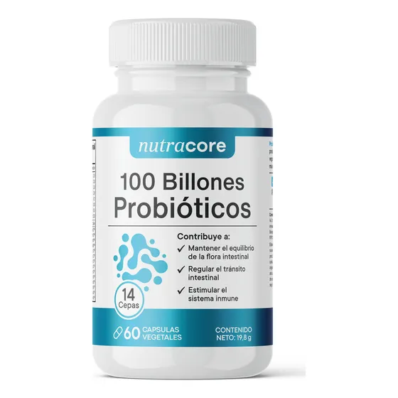 Probióticos Más Completos 100 Billones 14 Cepas - 60 Cápsulas Vegetales | Nutracore