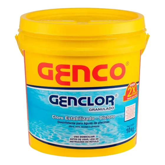 Balde Cloro Genclor Granulado Estabilizado Genco 10kg