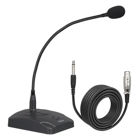 Microfone Com Fio Mq10 Gooseneck Com Base, Microfone De Mesa Gooseneck Gooseneck Tklbls Mq10 (com Base) Com Cabo De 5m