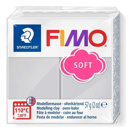 Fimo Soft Masa Moldeable Arcilla Polimerica X 56 Gramos Color 80 Gris delfin