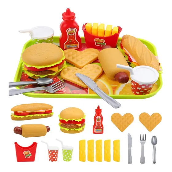 Juguete Comida Rapida Cocinita Hamburguesa Didactica Armable