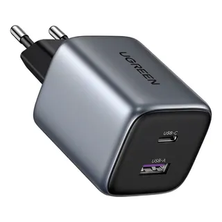 Carregador Rápido Ugreen Portas Usb A/c 35w Max. Cinza