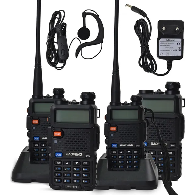 Kit 4 Radio Comunicador Dual Band Baofeng Uv-5r Vhf Uhf