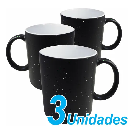 Taza Magica Negra Escarchada Para Sublimar O Sublimación 