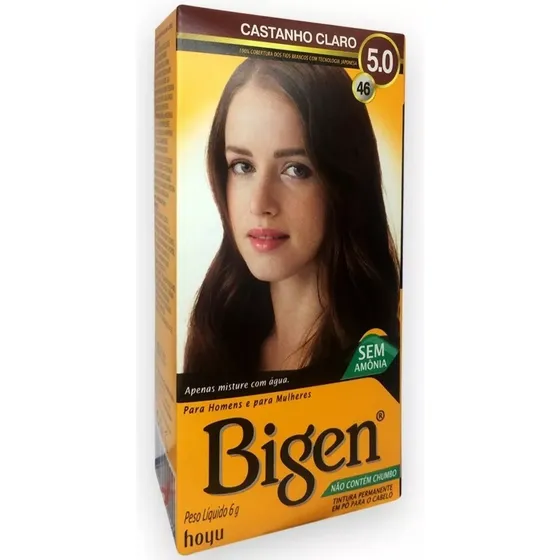 Tinta De Cabelo Coloracao Bigen Sem Amônia Castanho Claro