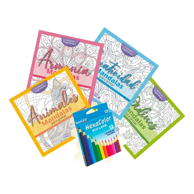 Coleccion De 4 Libros De Mandalas Para Pintar + Regalo!