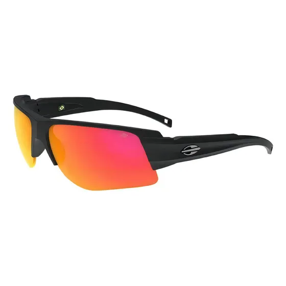 Óculos De Sol Mormaii Gamboa Air 5 M0142a1411 Preto Fosco com lentes espelhadas vermelha/laranja