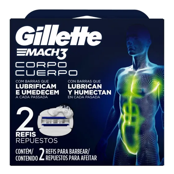 Carga Para Aparelho De Barbear Gillette Mach3 Corpo 2 Uni