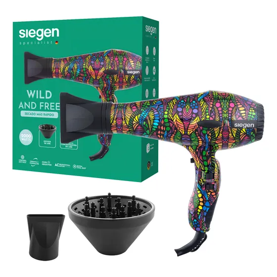 Secador De Pelo Siegen Sg-3115 Color Negro