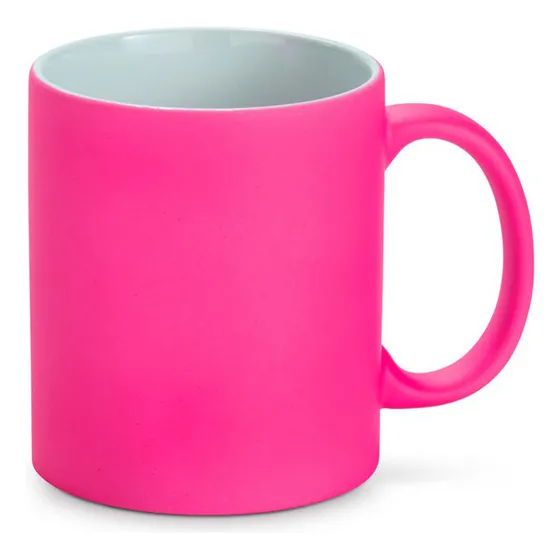 Taza 11oz C/rosado Neon P/sublimación (caja)
