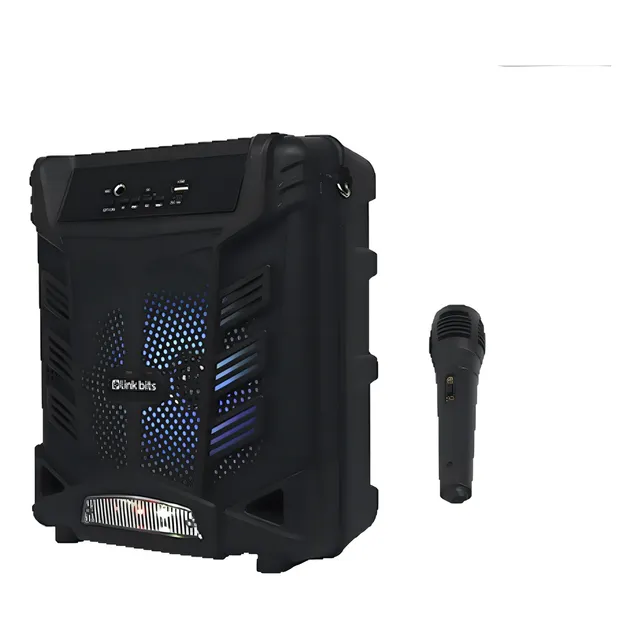 Bocina 8 Pulgadas Sa8062t Bluetooth Radio Fm Con Micrófono Color Negro