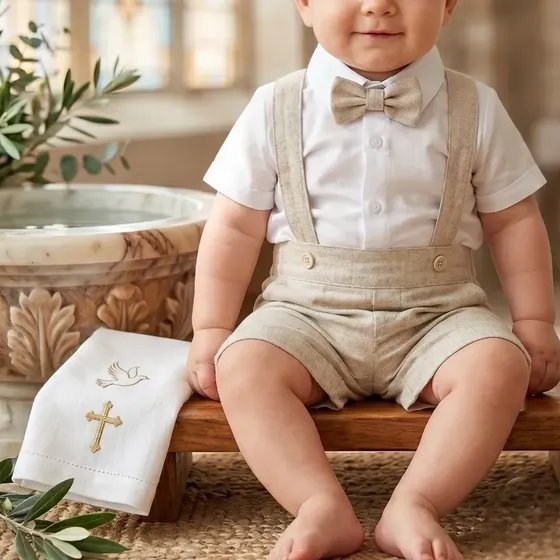 Conjunto Social Infantil Bebê Batizado Casamento Kit 3 -10kg