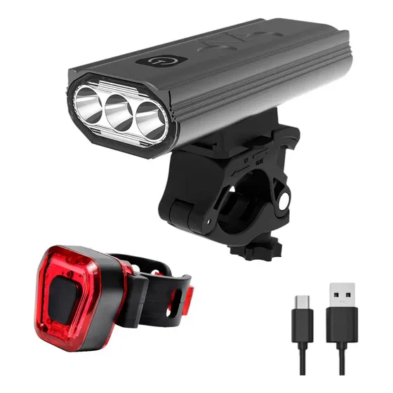 Luz para bicicleta Maxwell BILITESET01 delantera y trasera color negro | Cuotas sin interés