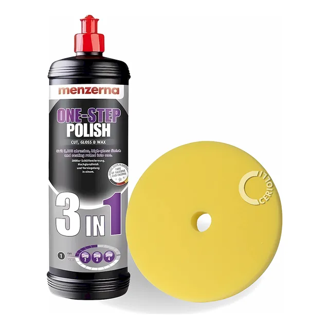 Kit Polidor 3 In 1 One-step 1l+ Boina Medium Cut  Amarela 6 