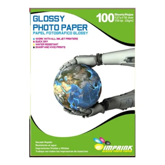 Papel Fotografico Glossy Brillante 13x18 Cm 230gr/100 Hojas
