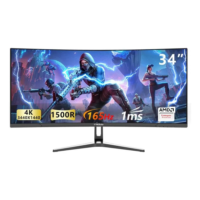 Monitor Gamer Curvo Fyhxele 34 Wqhd 165hz Led Va 1ms Vesa