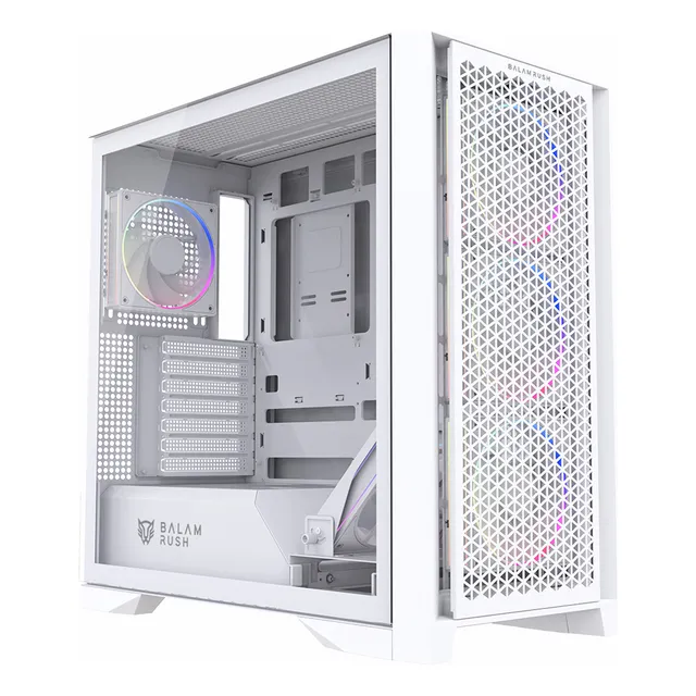 Gabinete Gamer Balam Rush 9900 Atx 5 Fan Argb Usb-c Wht