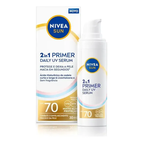 Sérum Nivea SUN 2 em 1 Primer Daily UV FPS70 - 30ml