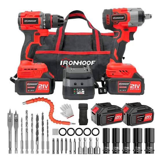 Kit Furadeira E Parafusadeira Chave De Impacto Brushless