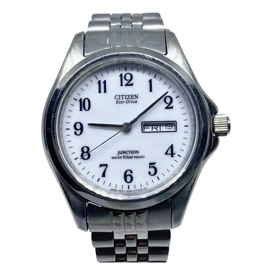 Reloj Citizen Eco Drive, Funcionando, Usado. Para Hombre Plateado Plateado Blanco