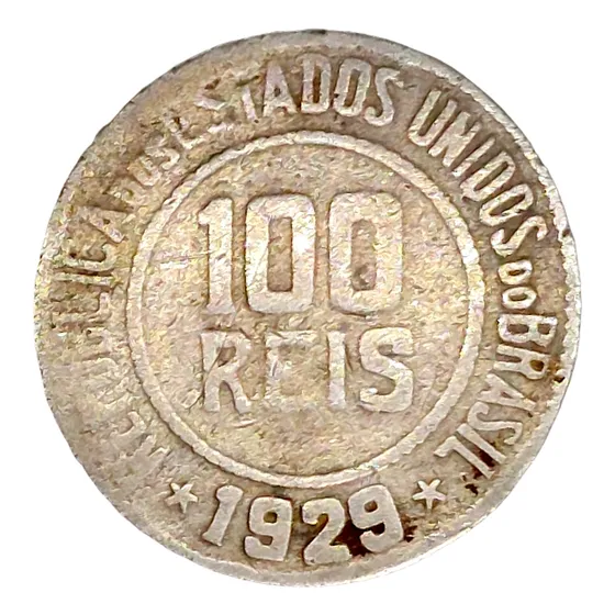 Moeda Do Brasil 100 Réis - 1929 - Mbc - Frete Grátis - L.712