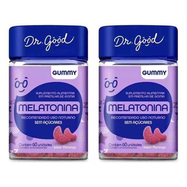 Pacote X2 Suplementos Em Gomas Dr Good E Fini Melatonina Auxílio Para Dormir Morango Pacote X2 Suplementos Em Gomas Dr Good E Fini Melatonina Auxílio Para Dormir Morango