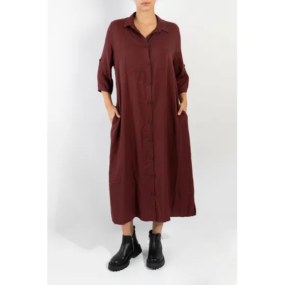 Vestido Camisero Largo Maxi Camisa Amplio Talles