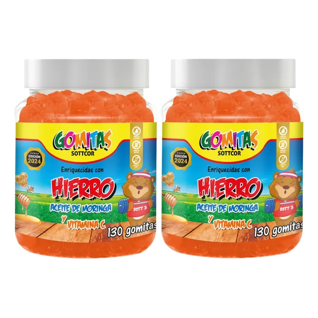 Hierro Para Niños Gomitas Sottcor 100g Tutti Frutti X2