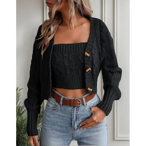 Conjunto Chaleco + Crop Tops Coleccion 