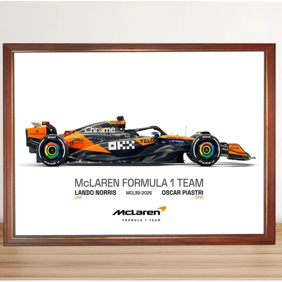 Cuadro Decorativo Mclaren 2025 Norris Piastri F1 Fórmula 1 Mclaren 2025 Auto Horizontal