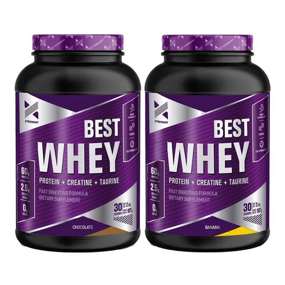Xtrenght Best Whey Protein 2 Lb X 2 Unidades Potenciada Sabor Banana/chocolate
