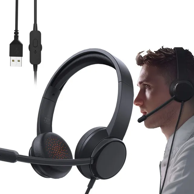 Audifonos Diadema Control De Volumen Usb, Para Skype, Juegos