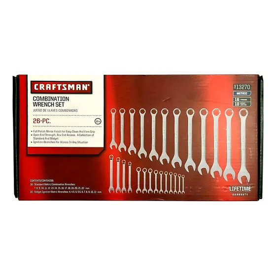 Juego De Llaves Pulgada Combinadas 26 Pzas Metric Craftsman