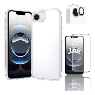Capa Capinha Para iPhone 16e + Películas 3d/ Câmera Lisa Top Capa Capinha Para iPhone 16e + Películas 3d/ Câmera Lisa Top