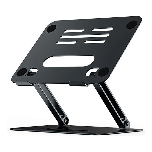 Base Laptop, Soporte Para Laptop Dapon Plegable De Aluminio Soporte Ajustable para Laptop de Escritorio, Portátil y Ventilado, Compatible con Laptops de 10 a 15.6 Pulgada,Color Negro