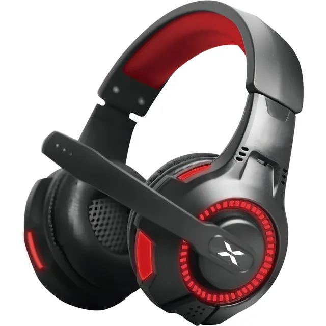Auriculares Gamer Xion XI-AUGAMER1 Con Micrófono - Color Rojo