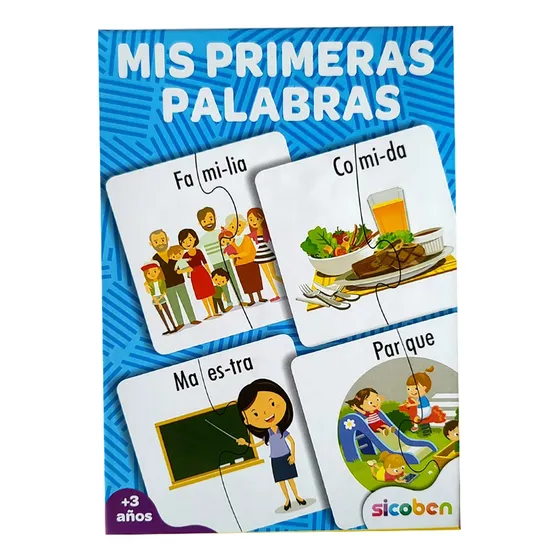 Tarjetas Mis Primeras Palabras Con Piezas Tipo Rompecabezas