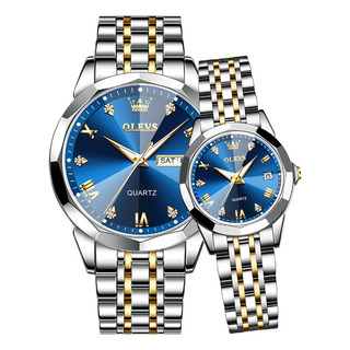 Relojes Olevs Con Calendario Luminoso Para Pareja, 2 Unidade Relojes Olevs Con Calendario Luminoso Para Pareja, 2 Unidade