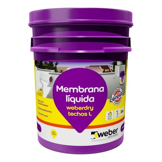 Membrana líquida para techos Weber Weberdry L 20 kg color teja