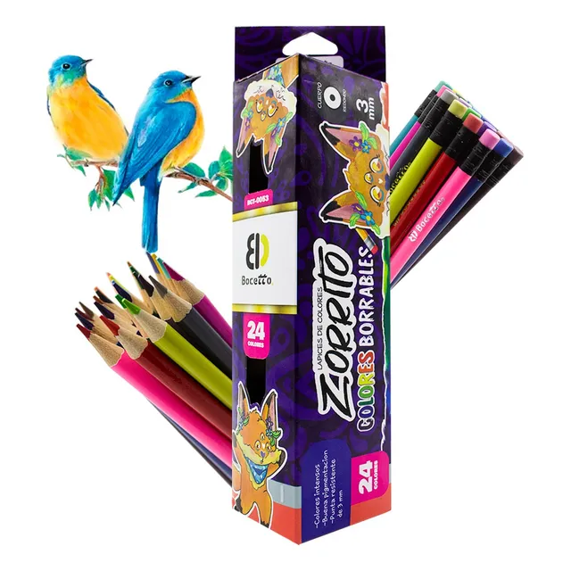 Lapices De Colores Borrables Indra Redondos 24pz Punta 3mm