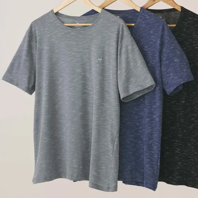 Kit 3 Camisetas Básicas Masculinas Com Bordado Hering
