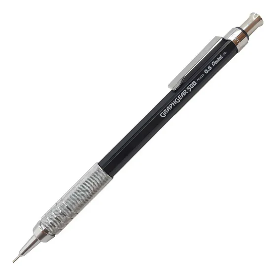 Lapiseira Técnica Profissional Pentel Graphgear 500 0.5mm Pg525 cor Preta