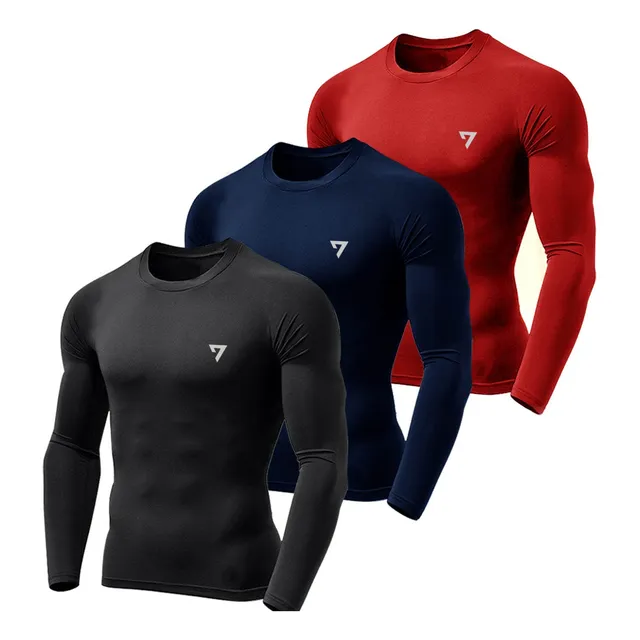 Kit 3 Camisetas Térmicas Masculina Segunda Pele Camisa Uv50-