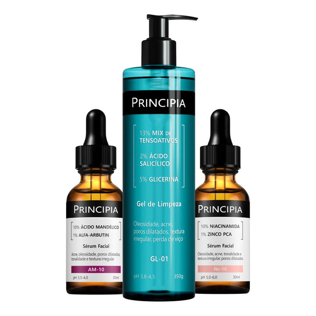 Principia Kit Anti-acne Trio Gl-01 + Sérum Niacinamida + Sérum Mandélico Principia Kit Anti-acne Trio Gl-01 + Sérum Niacinamida + Sérum Mandélico