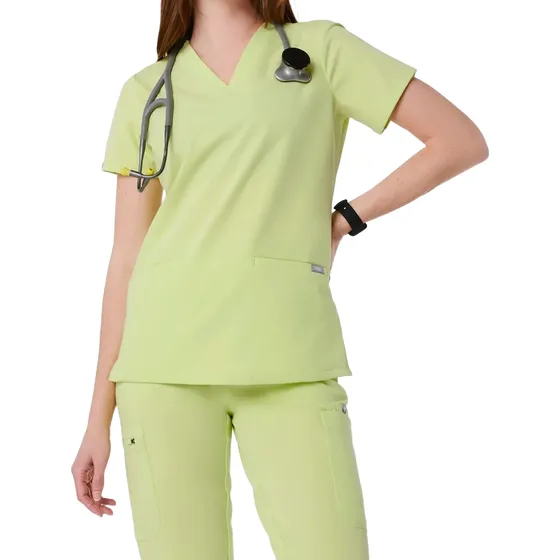 Uniforme Médico Scrub + Jogger Azul Verdoso Para Mujer Figs